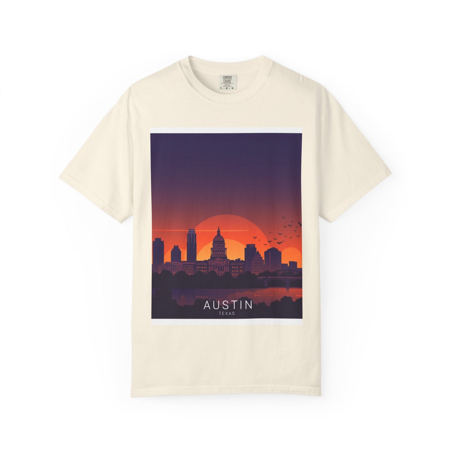 Austin Skyline Sunset T-Shirt — Retro Cityscape Graphic Tee