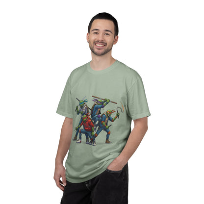 Ninja Turtle Trio T-Shirt | Retro Comic Heroes, Action Pose