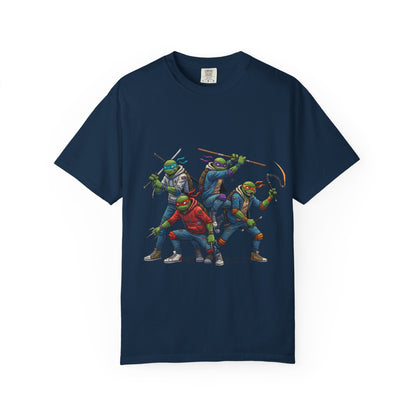 Ninja Turtle Trio T-Shirt | Retro Comic Heroes, Action Pose