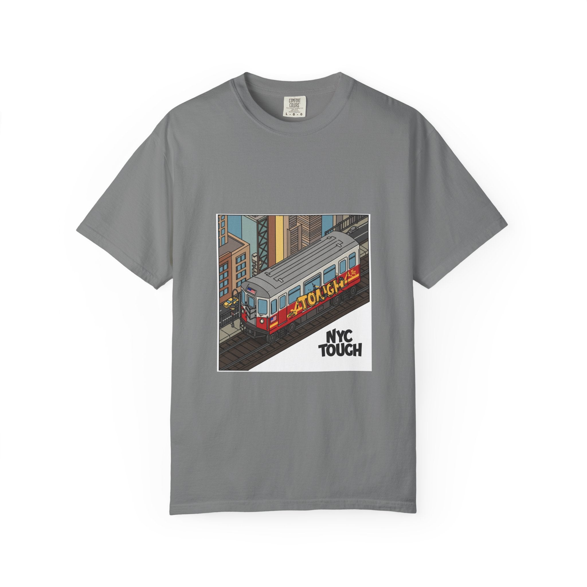 NYC Touch Unisex Garment-Dyed T-Shirt - Cool Light Blue Tee with City Graphics