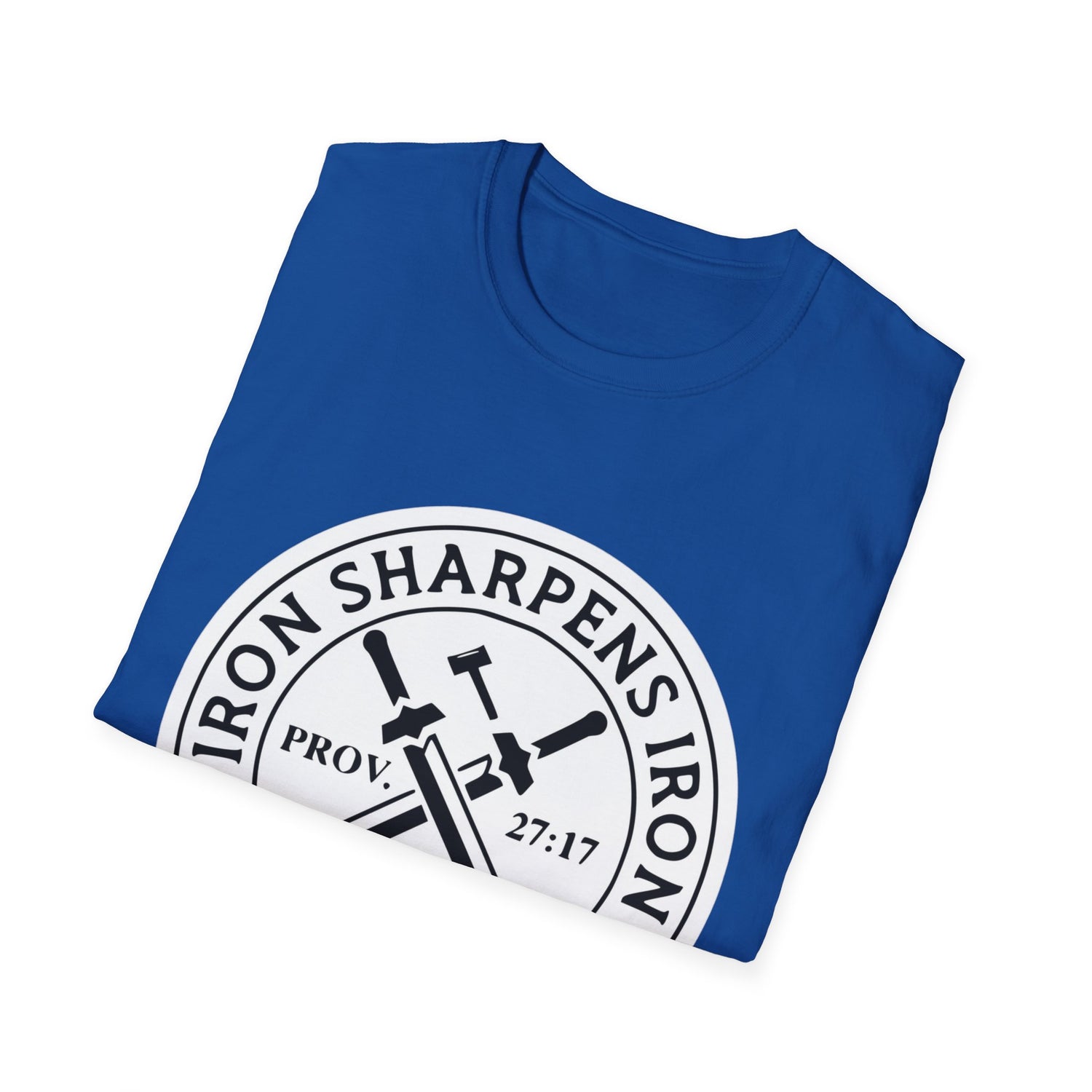 T-Shirt — "Iron Sharpens Iron" Christian Workout Tee (Prov. 27:17)