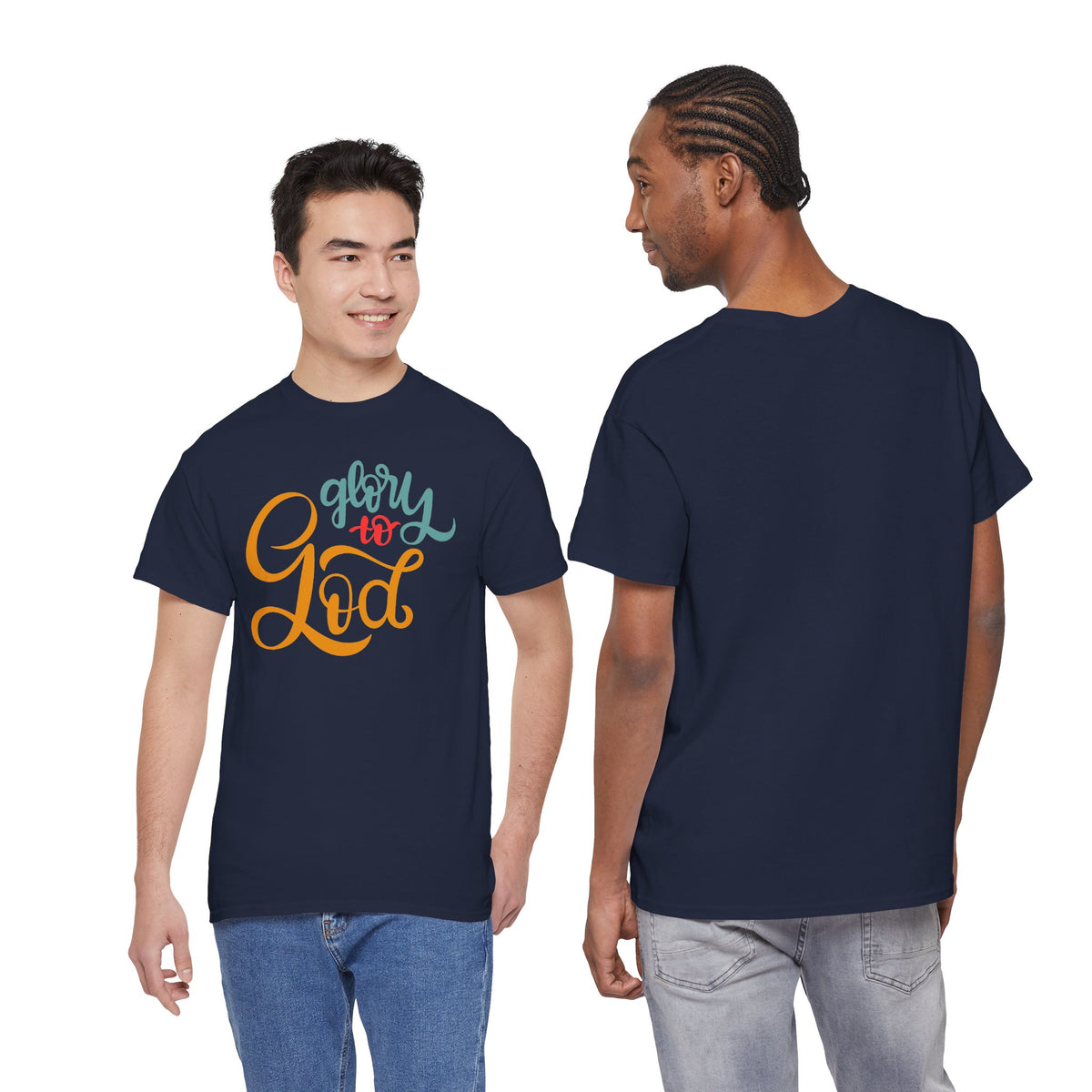 Unisex Heavy Cotton Tee - Glory to God Printed  T-Shirt - Comfortable Casual Wear Tee - Unique Graphic Tee - Gift