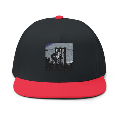 Flat Bill Cap — Embroidered Flat-Brim Hat