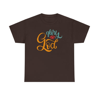 Unisex Heavy Cotton Tee Glory to God Printed T-Shirt Durable &amp; Stylish