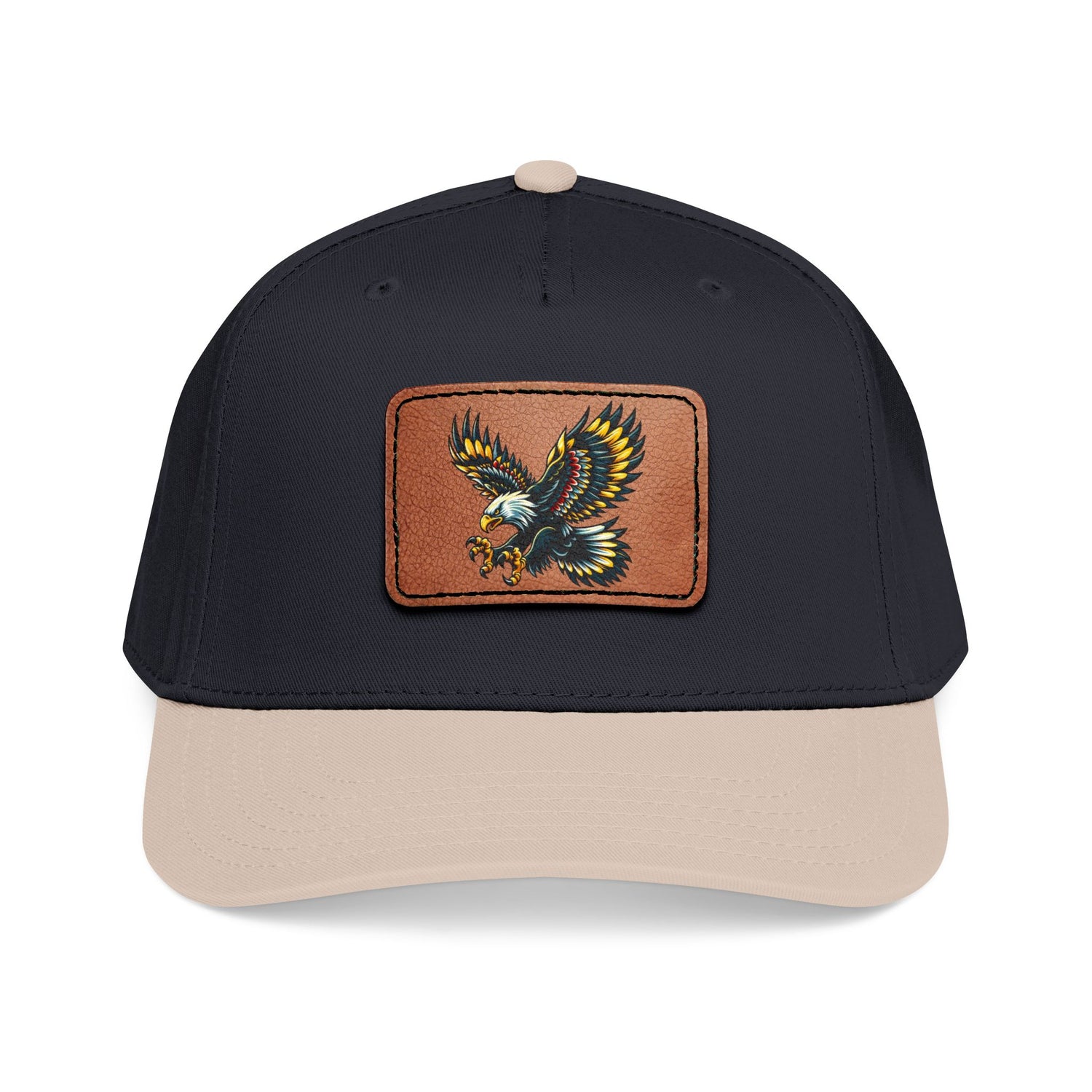 Eagle Leather Patch Baseball Cap — Vintage Flight Embroidered Patch Hat