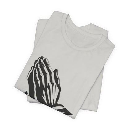 Prayer Hands &amp; Bible T-Shirt — Christian Faith Tee for Church, Prayer, Religious Gifts
