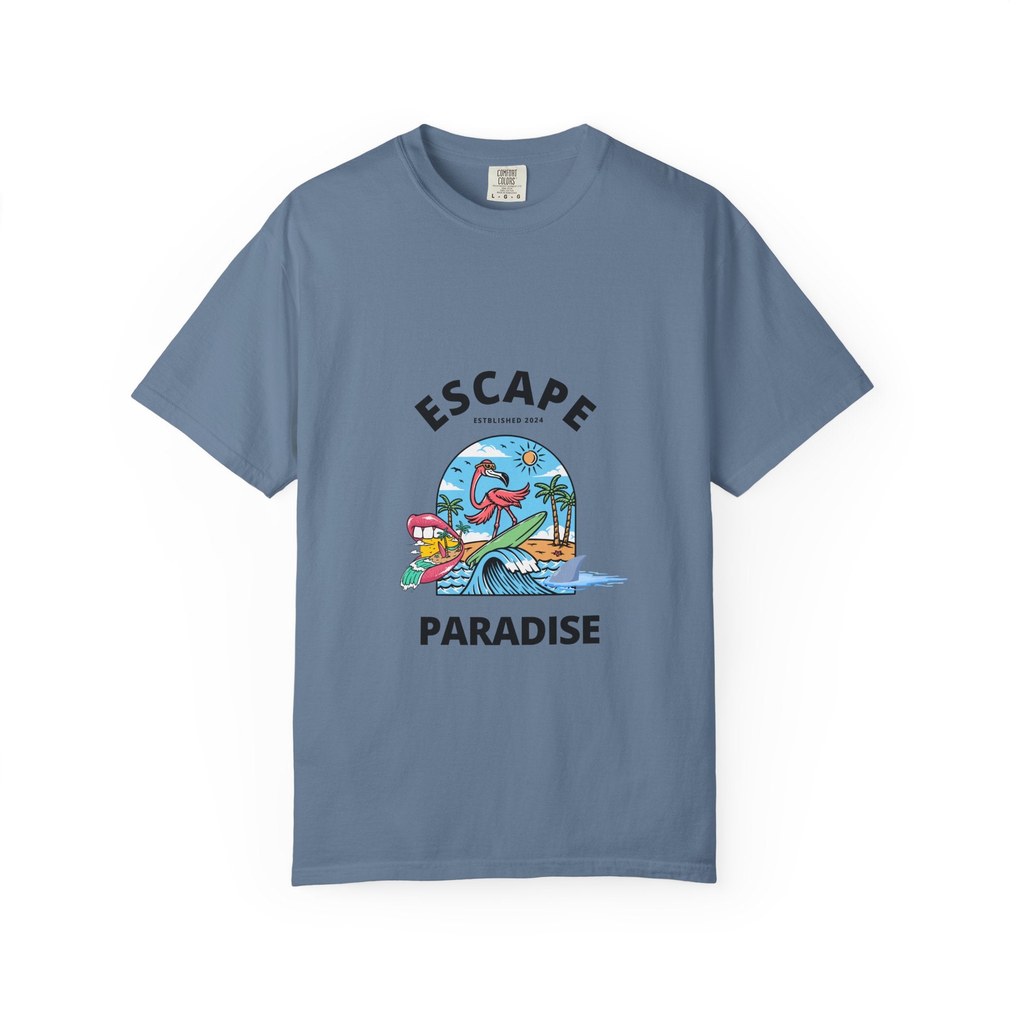Escape Paradise Unisex Garment-Dyed T-shirt | Tropical Vibes Tee for Beach Lovers