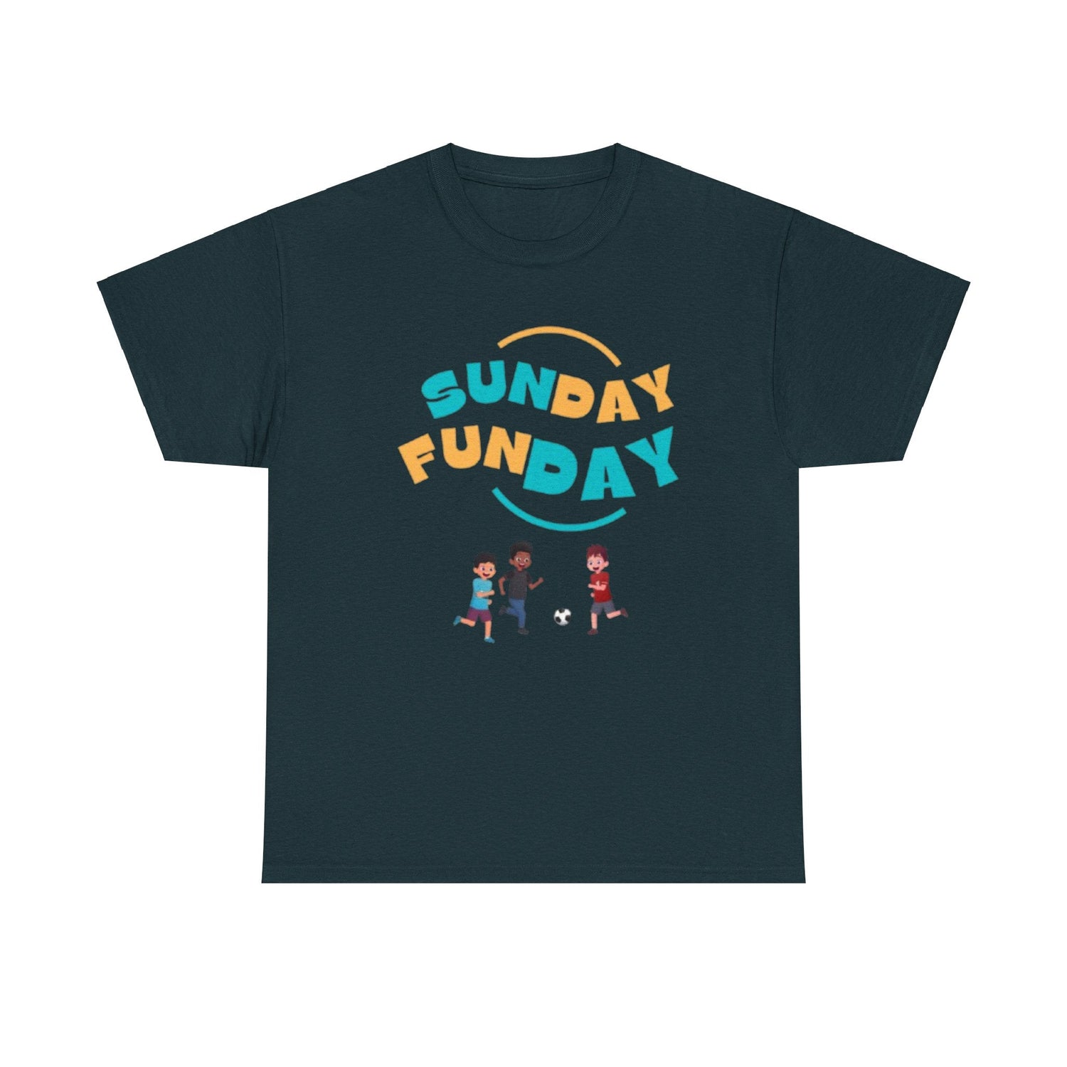 Unisex Heavy Cotton Tee - Sunday Funday Printed T-Shirt 