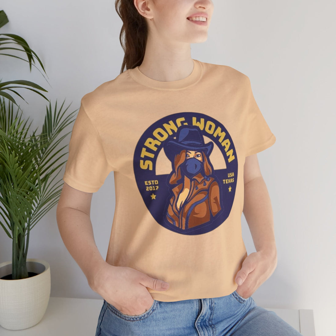 Unisex Graphic Tee - Strong Woman Printed Eco-Friendly Jersey T-Shirt.