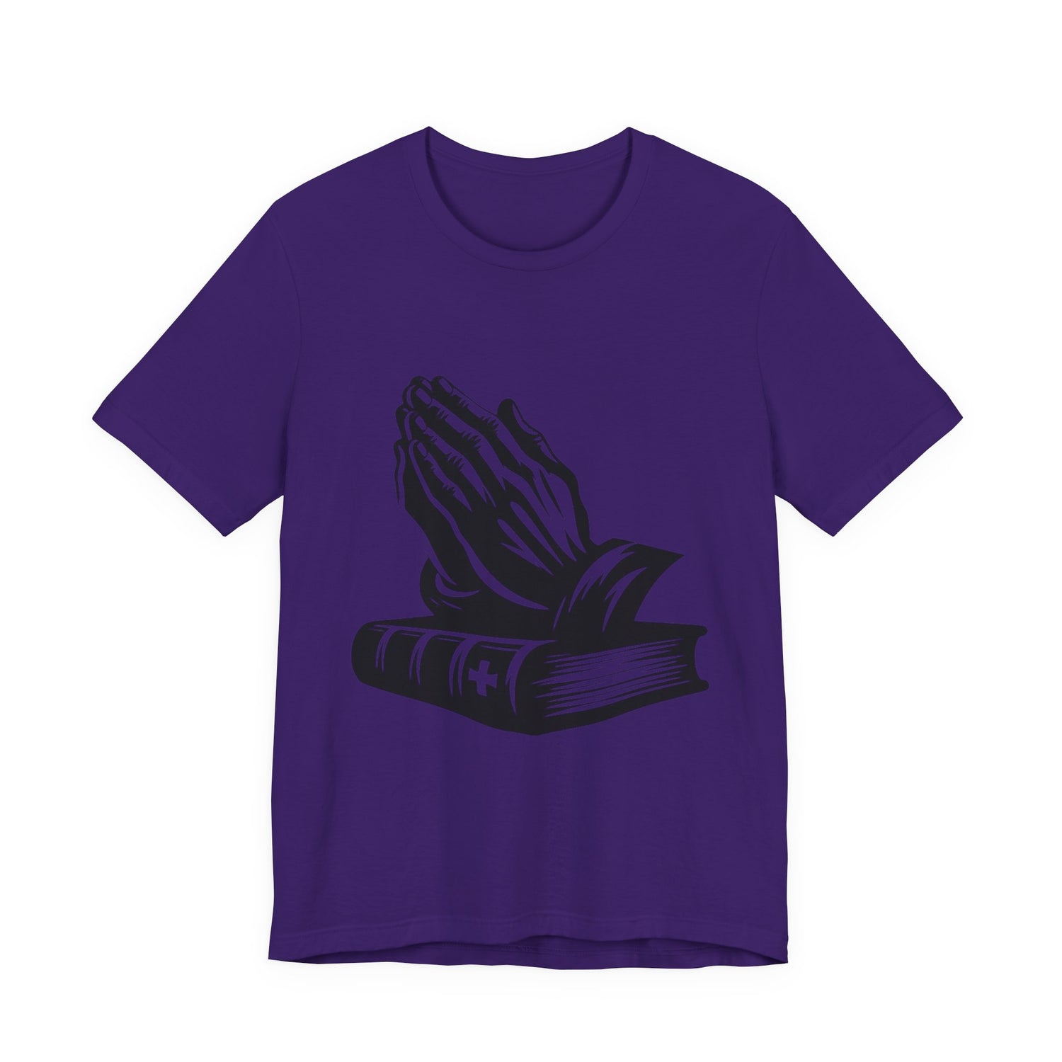 Prayer Hands &amp; Bible T-Shirt — Christian Faith Tee for Church, Prayer, Religious Gifts
