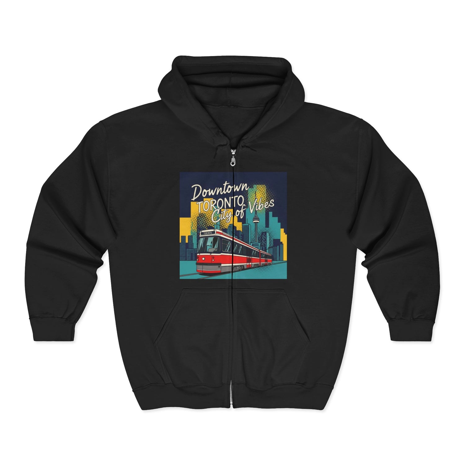 Toronto Tram Hoodie, Cozy Zip-Up Sweatshirt, City Life Apparel, Toronto [...]