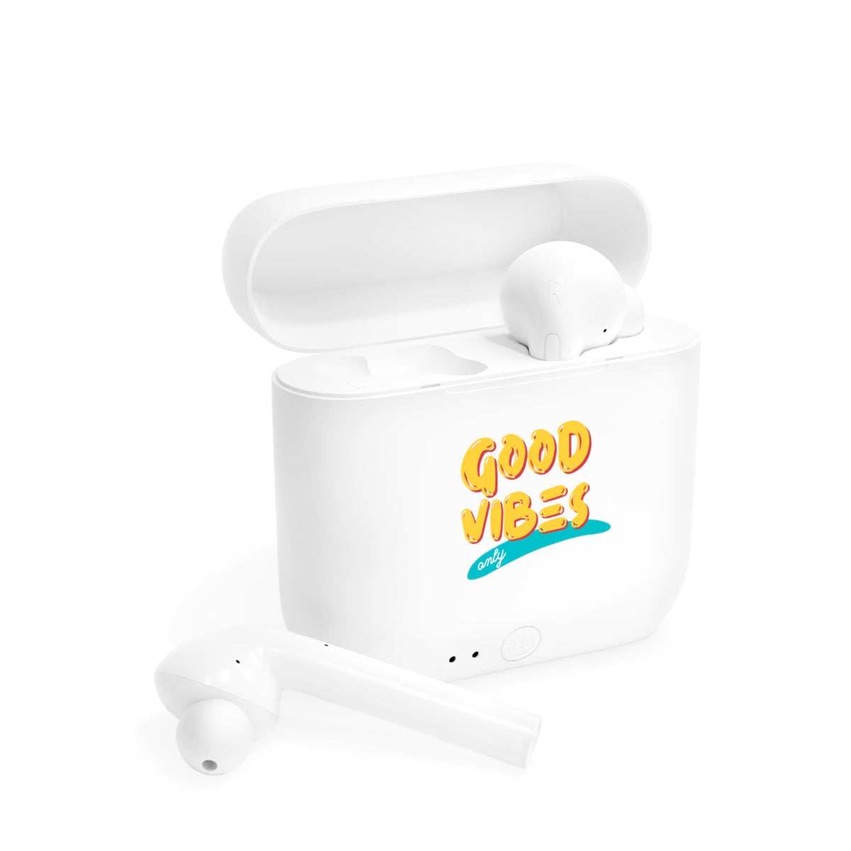 Good Vibes Wireless Earbuds Case — Retro Beach Design