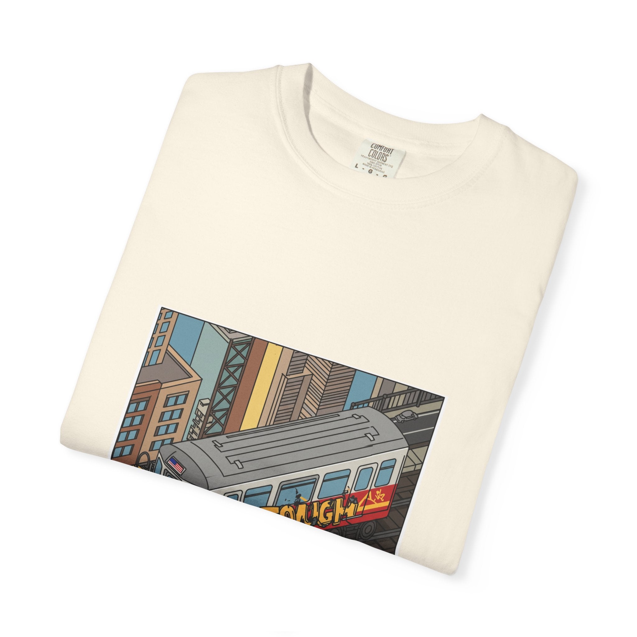 NYC Touch Unisex Garment-Dyed T-Shirt - Cool Light Blue Tee with City Graphics