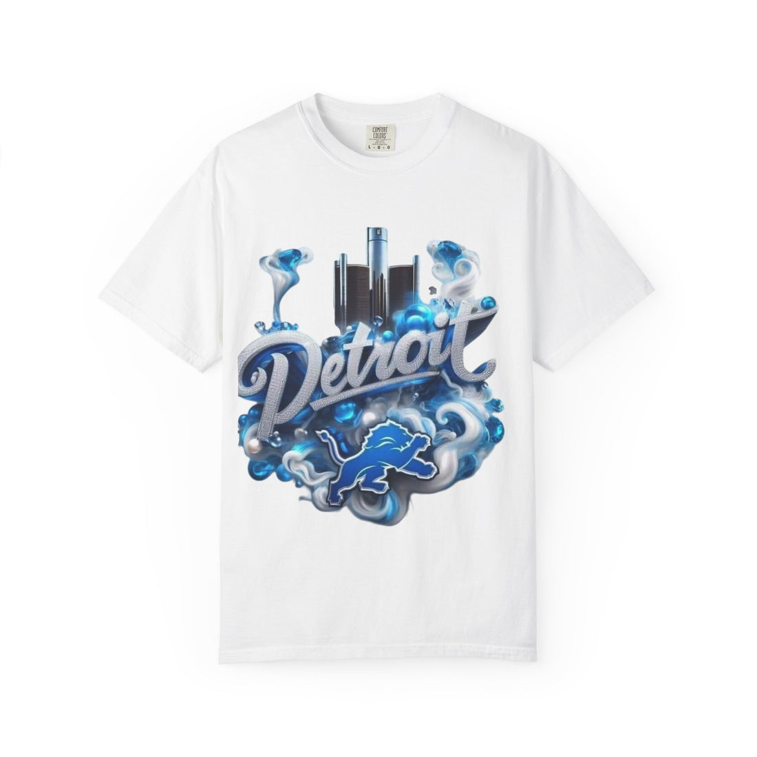 Detroit Skyline Lions T-Shirt — Retro Motor City Graphic Tee