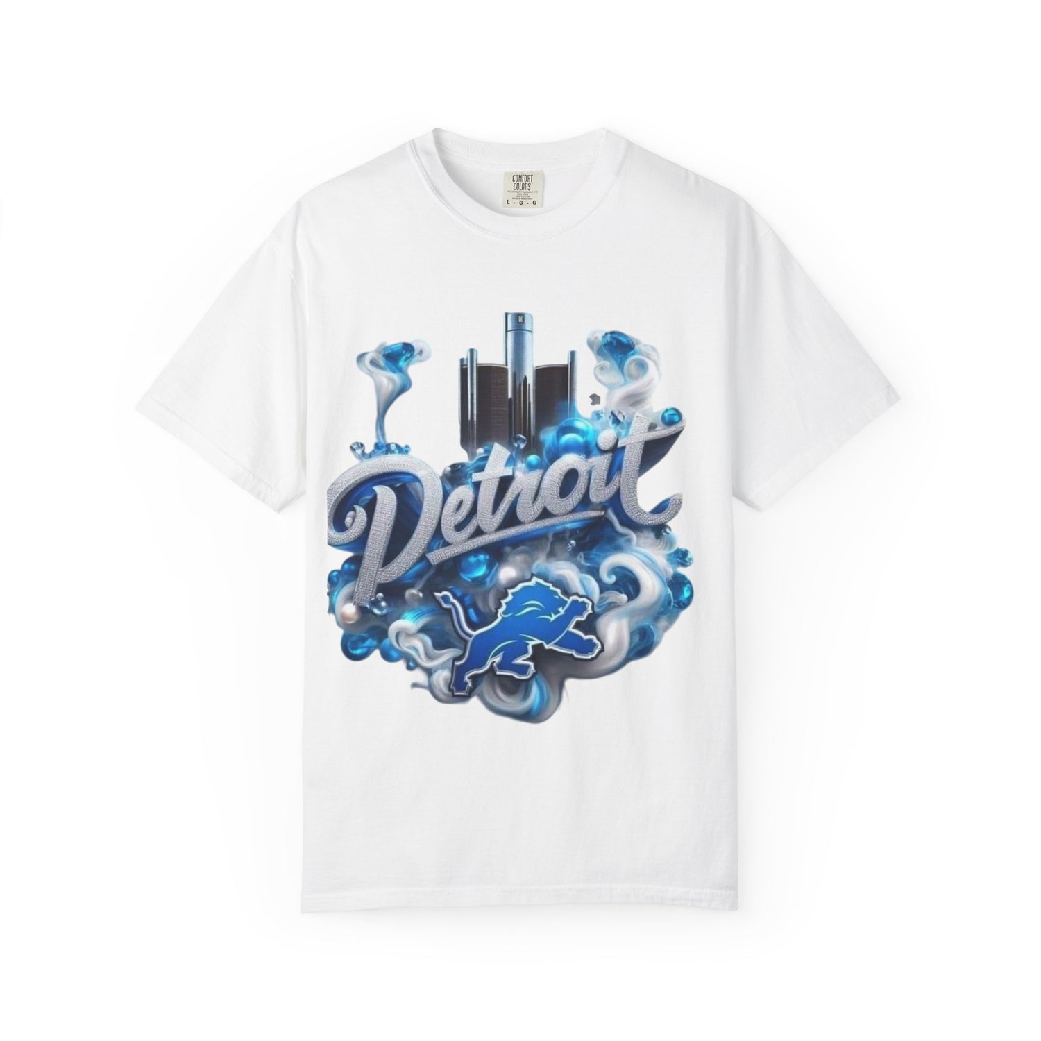 Detroit Skyline Lions T-Shirt — Retro Motor City Graphic Tee
