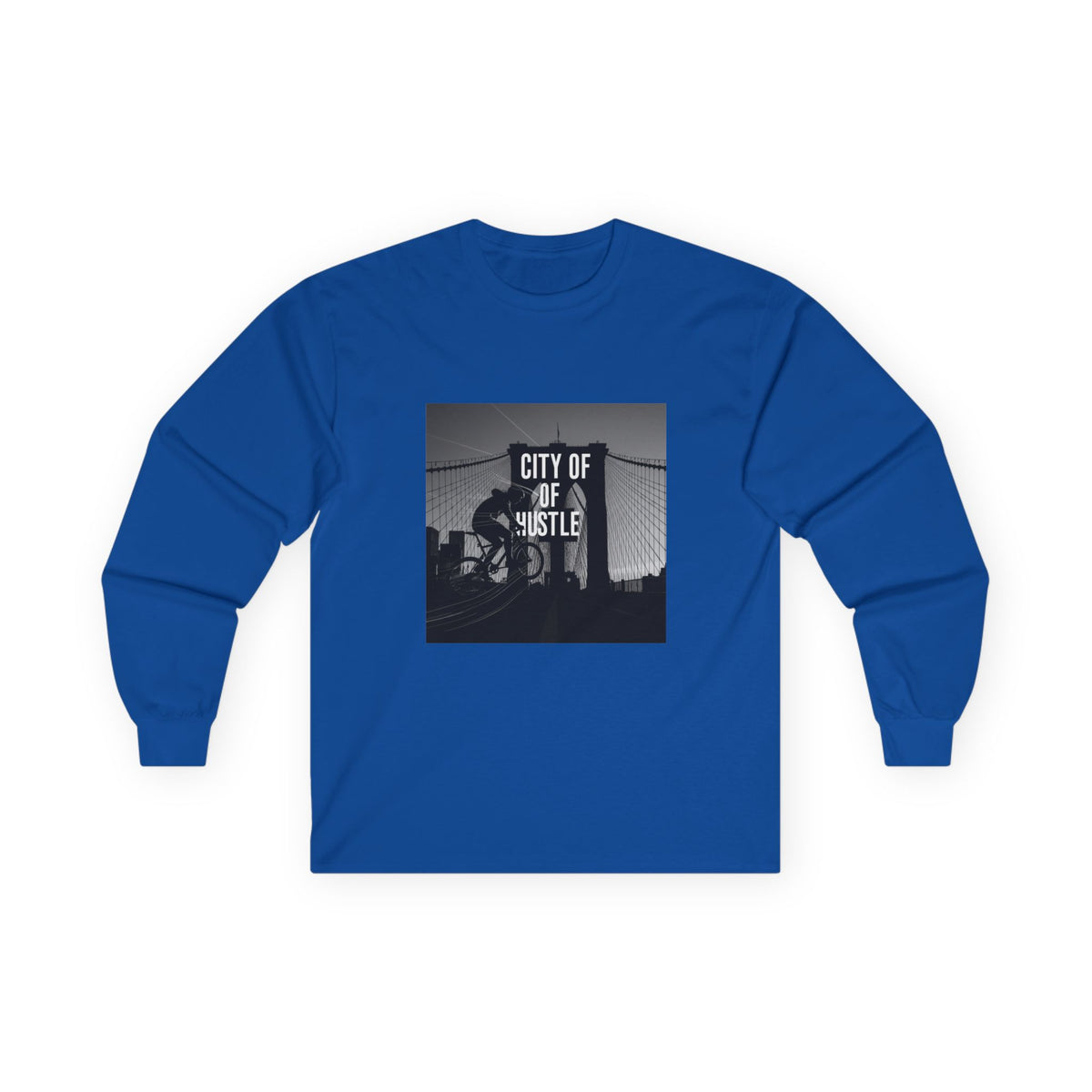 City of Hustle Long Sleeve Tee — Vintage Bridge Photo Graphic