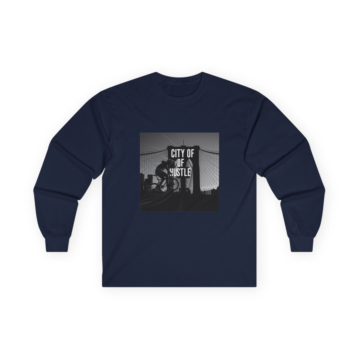 City of Hustle Long Sleeve Tee — Vintage Bridge Photo Graphic