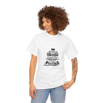 Inspirational Unisex Heavy Cotton Tee – ‘Give Thanks to God’ Prayer Shirt