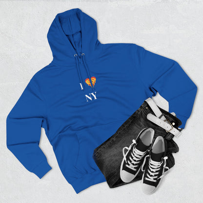 Pizza I  NY Hoodie — Cozy Grey Fleece Pullover