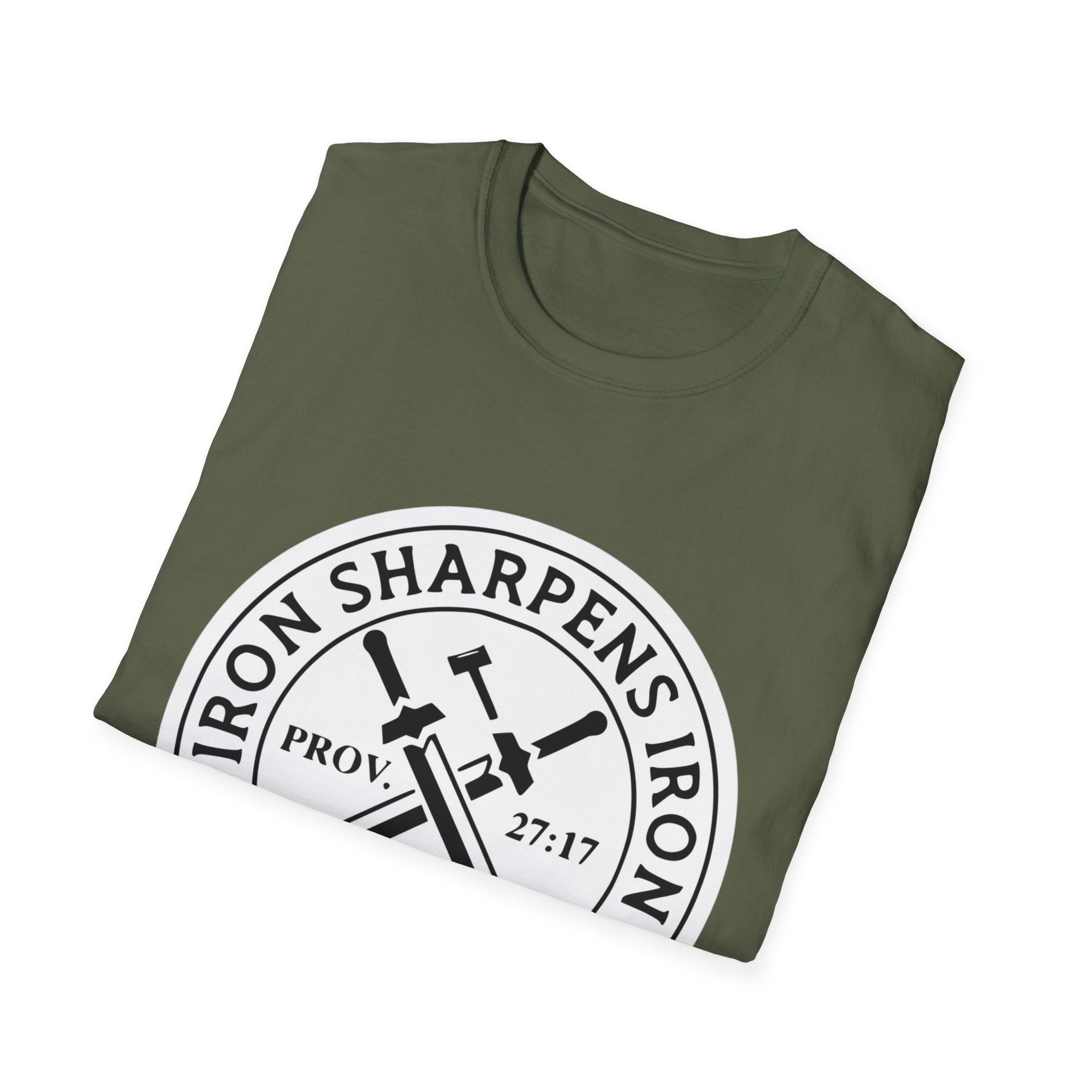 T-Shirt — "Iron Sharpens Iron" Christian Workout Tee (Prov. 27:17)