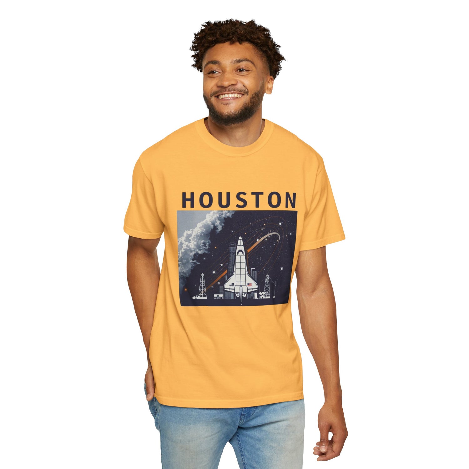 Houston Space Exploration T-shirt - Unisex Garment-Dyed Tee, Astronaut Gift, NASA Fan Apparel, Space Lover&