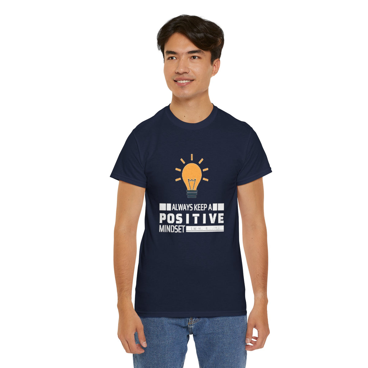 Unisex Heavy Cotton Tee - Positive Mindset Printed  T-Shirt - Comfortable Casual Wear Tee - Unique Graphic Tee - Gift
