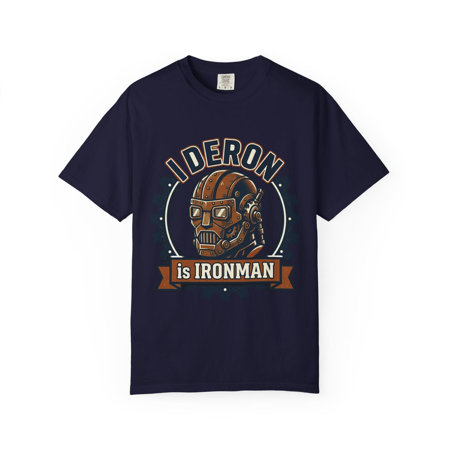 Ironman Rideron Retro Helmet T-Shirt — "Rideron is Ironman" Vintage Motorcycle Tee