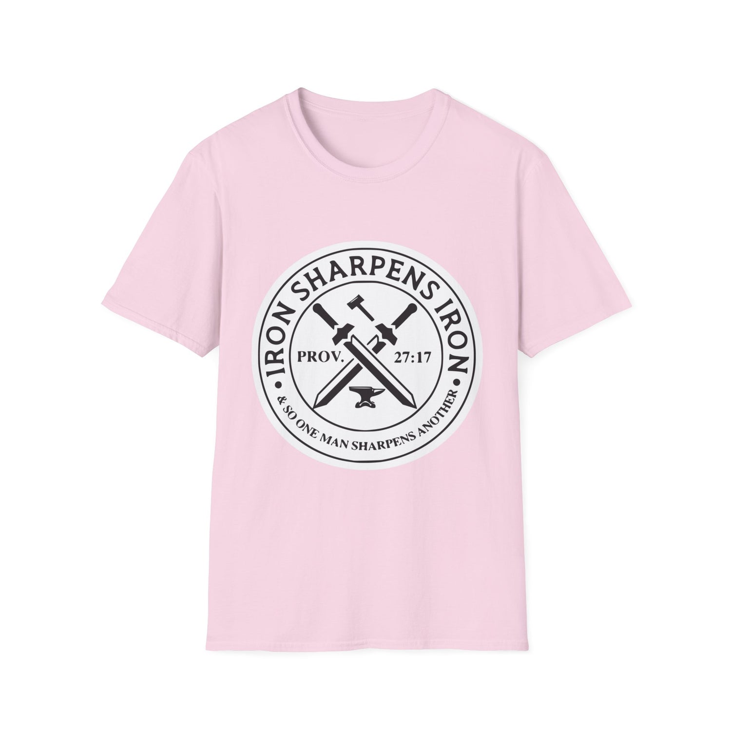 T-Shirt — "Iron Sharpens Iron" Christian Workout Tee (Prov. 27:17)