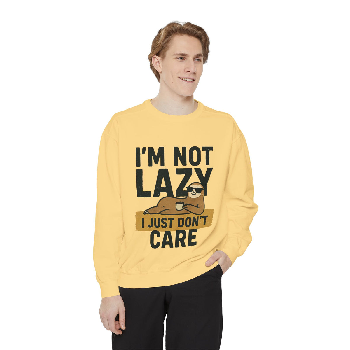 Lazy Sloth Sweatshirt - Relaxed Fit, Cozy Lounge Wear, Gift for Sloth Lovers, Funny Statement Apparel, Perfect for Relaxation Days