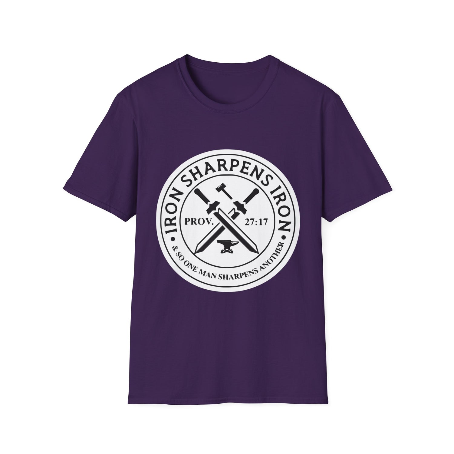 T-Shirt — "Iron Sharpens Iron" Christian Workout Tee (Prov. 27:17)
