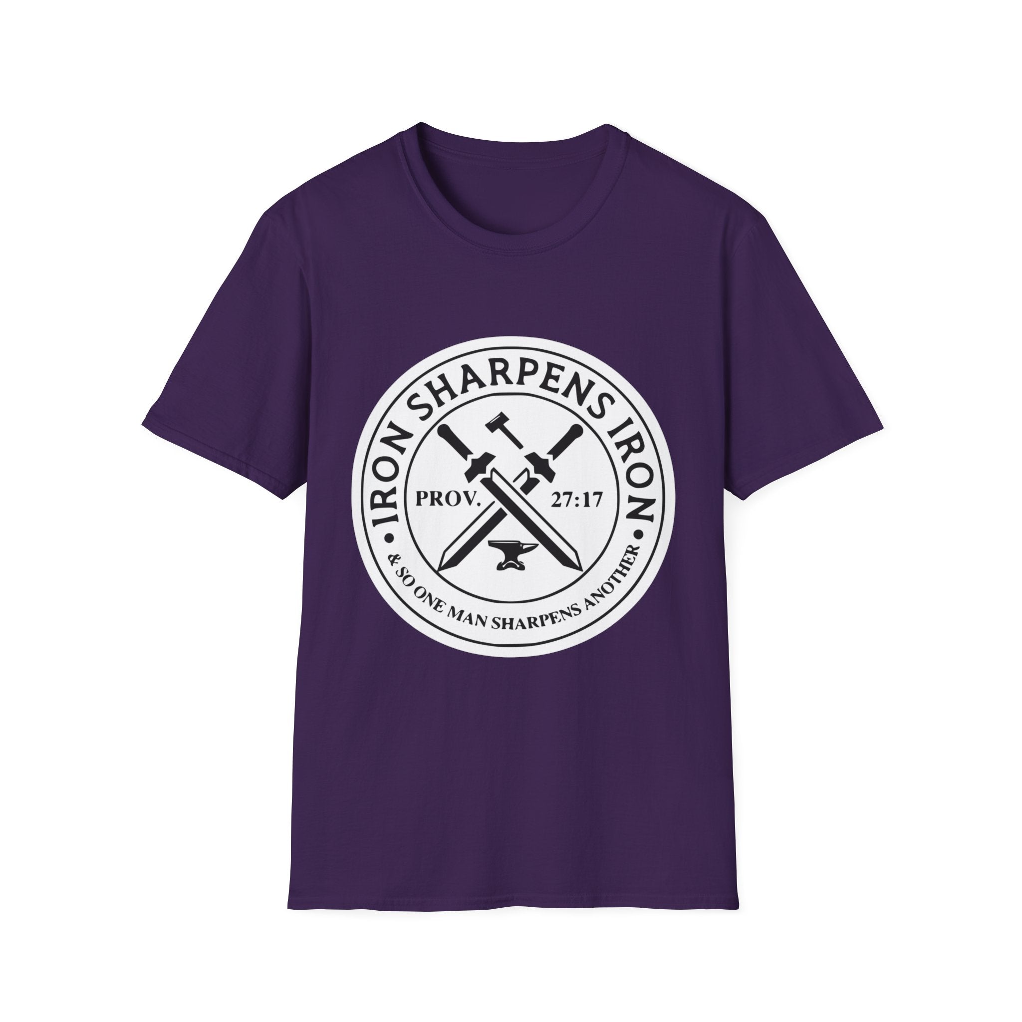 T-Shirt — "Iron Sharpens Iron" Christian Workout Tee (Prov. 27:17)