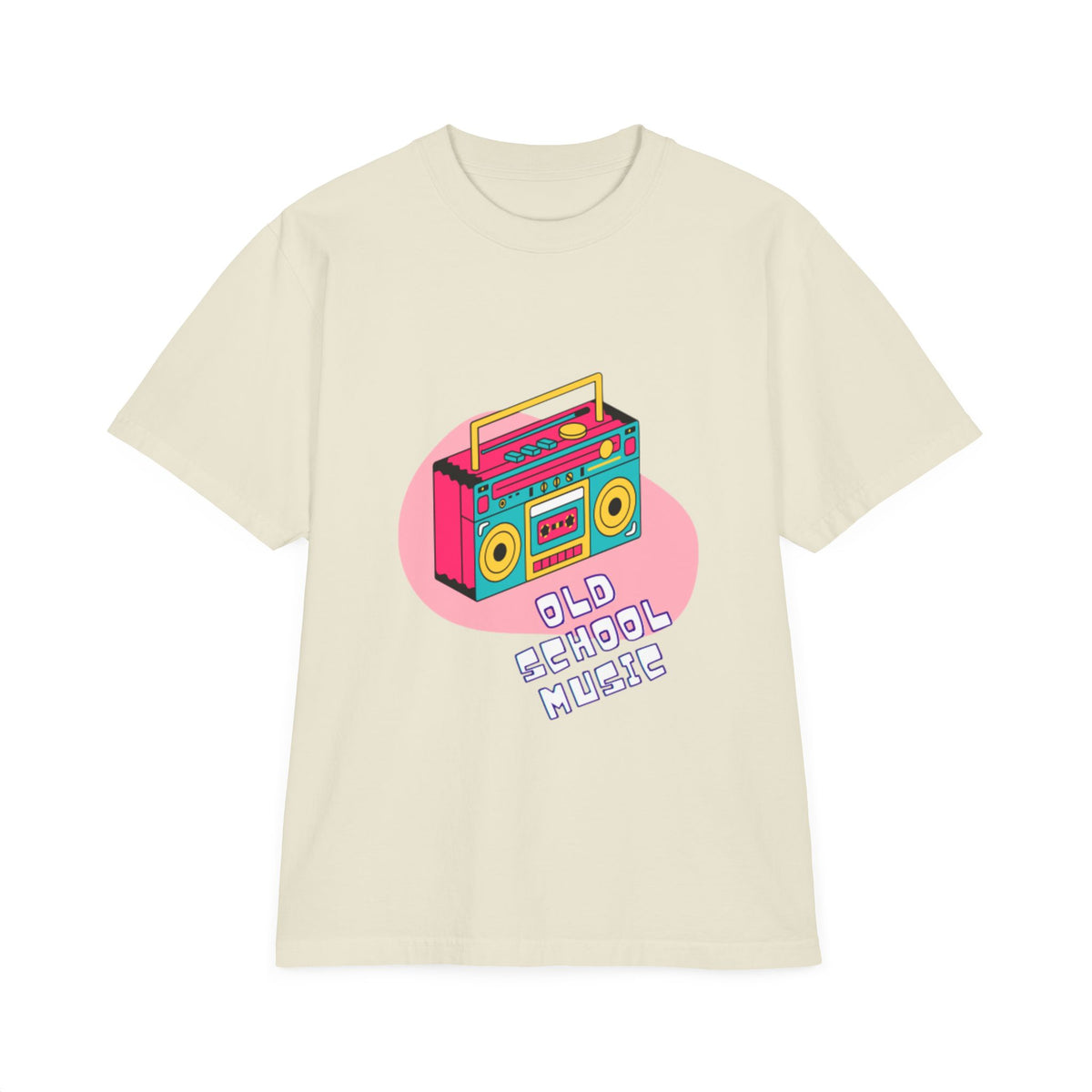 Old School Music Graphic T-Shirt - Retro Boombox Design