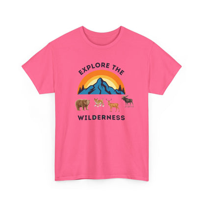 Explore The Wilderness Printed Unisex Tee - Casual Wear Graphic Shirt - Mens/Womens Top - Unique comfort Tee - Gift - Festival Apparel