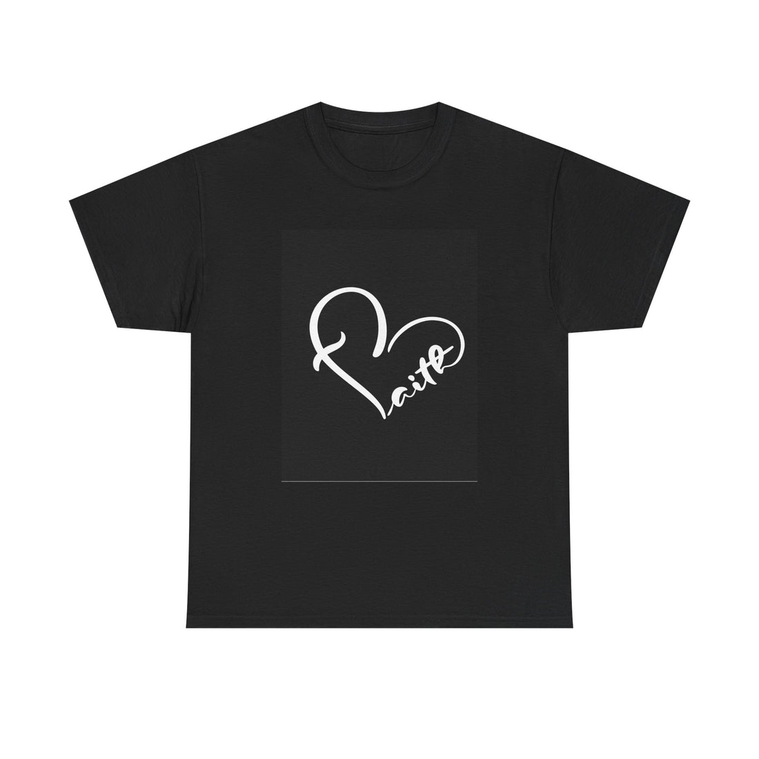 Unisex Heavy Cotton Tee with Love Heart Design
