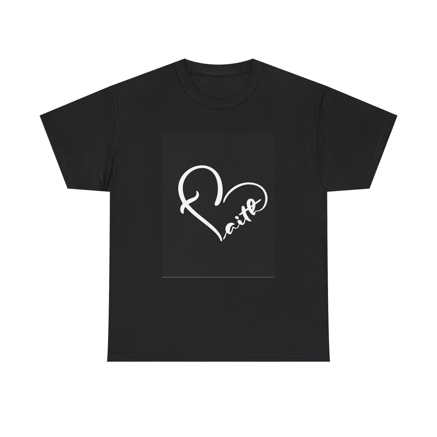Unisex Heavy Cotton Tee with Love Heart Design