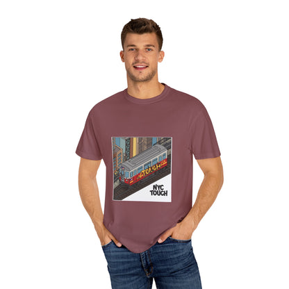 NYC Touch Unisex Garment-Dyed T-Shirt - Cool Light Blue Tee with City Graphics
