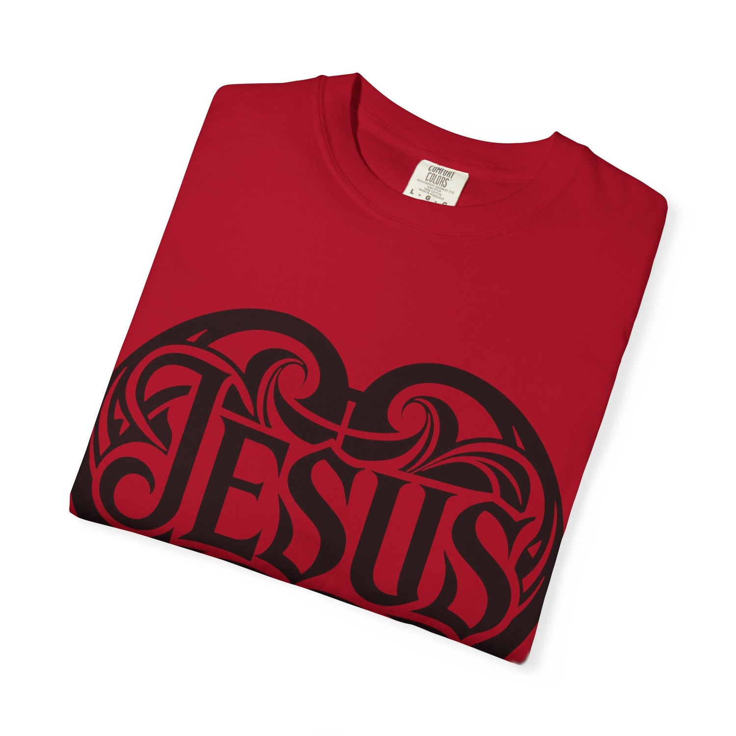 Jesus Heart T-Shirt — Tribal Script Faith Tee