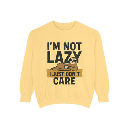Lazy Sloth Sweatshirt - Relaxed Fit, Cozy Lounge Wear, Gift for Sloth Lovers, Funny Statement Apparel, Perfect for Relaxation Days