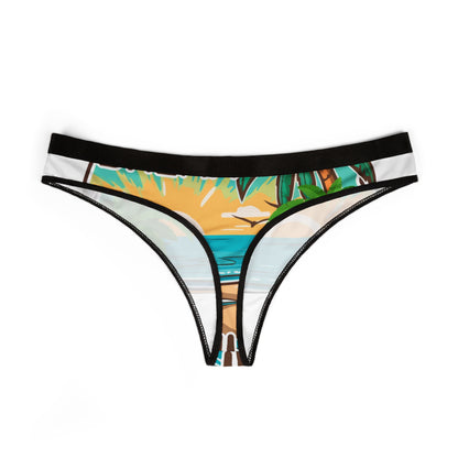 Tropical Beach Print Thong — Women&