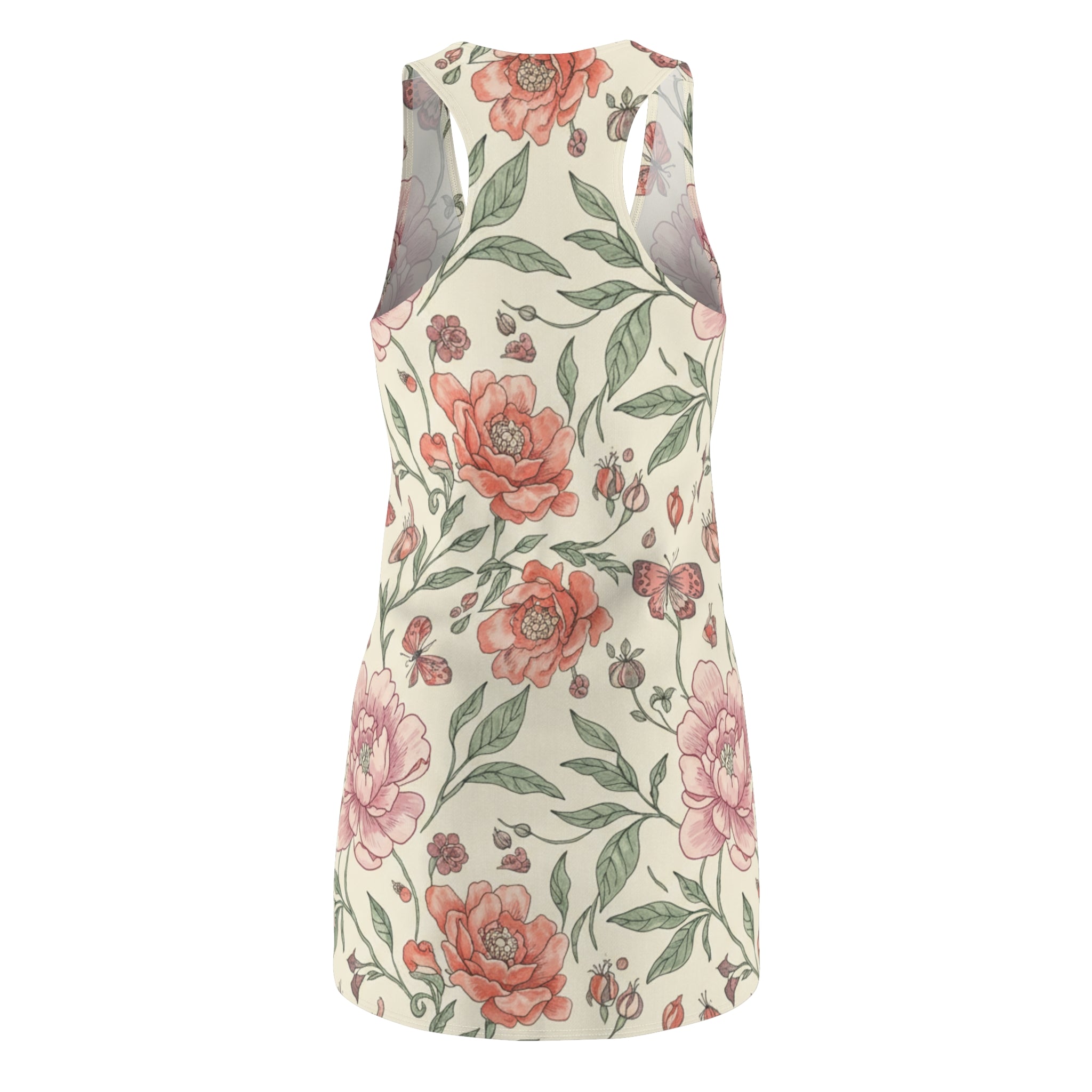 Floral Racerback Dress — Pink Peony Bouquet AOP