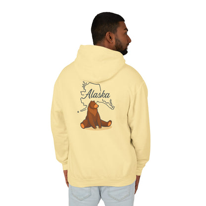 Alaska Bear Hoodie - Unisex Lightweight Sweatshirt, Nature Lover Gift, Cozy Travel Apparel, Outdoor Adventure Clothing, Alaska State Pride