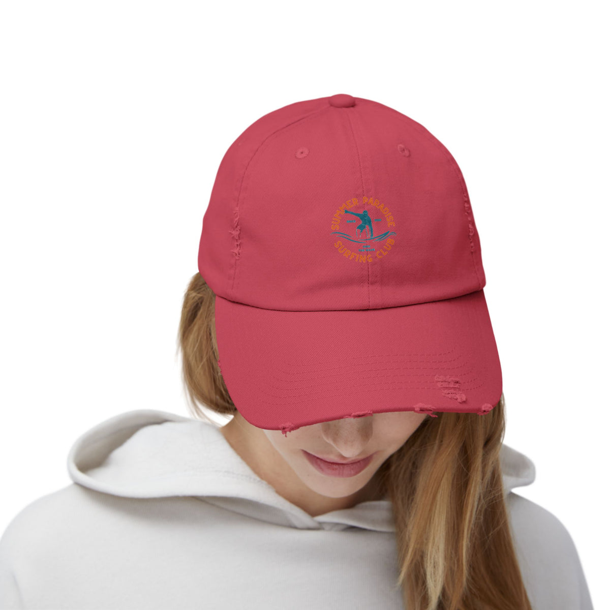 Unisex Distressed Surf Club Cap, Beach Hat, Casual Headwear, Outdoor Accessory, Gift for Surfers, Summer Style