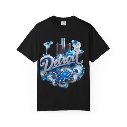 Detroit Skyline Lions T-Shirt — Retro Motor City Graphic Tee