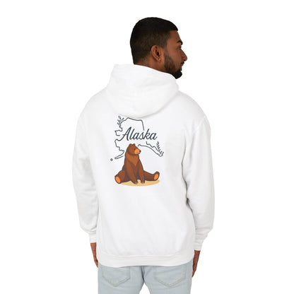 Alaska Bear Hoodie - Unisex Lightweight Sweatshirt, Nature Lover Gift, Cozy Travel Apparel, Outdoor Adventure Clothing, Alaska State Pride