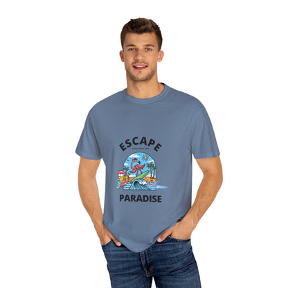 Escape Paradise Unisex Garment-Dyed T-shirt | Tropical Vibes Tee for Beach Lovers