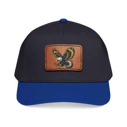 Eagle Leather Patch Baseball Cap — Vintage Flight Embroidered Patch Hat