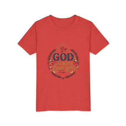 God Always Love You Youth Tee | Faith Christian Kids Shirt