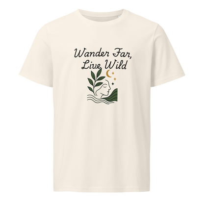 Wander Far, Live Wild T-Shirt - Comfortable Unisex Tee for Nature Lovers