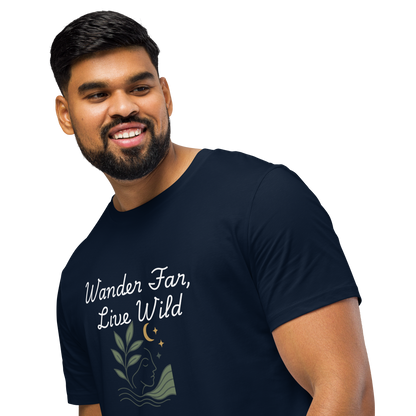 Wander Far, Live Wild T-Shirt - Comfortable Unisex Tee for Nature Lovers