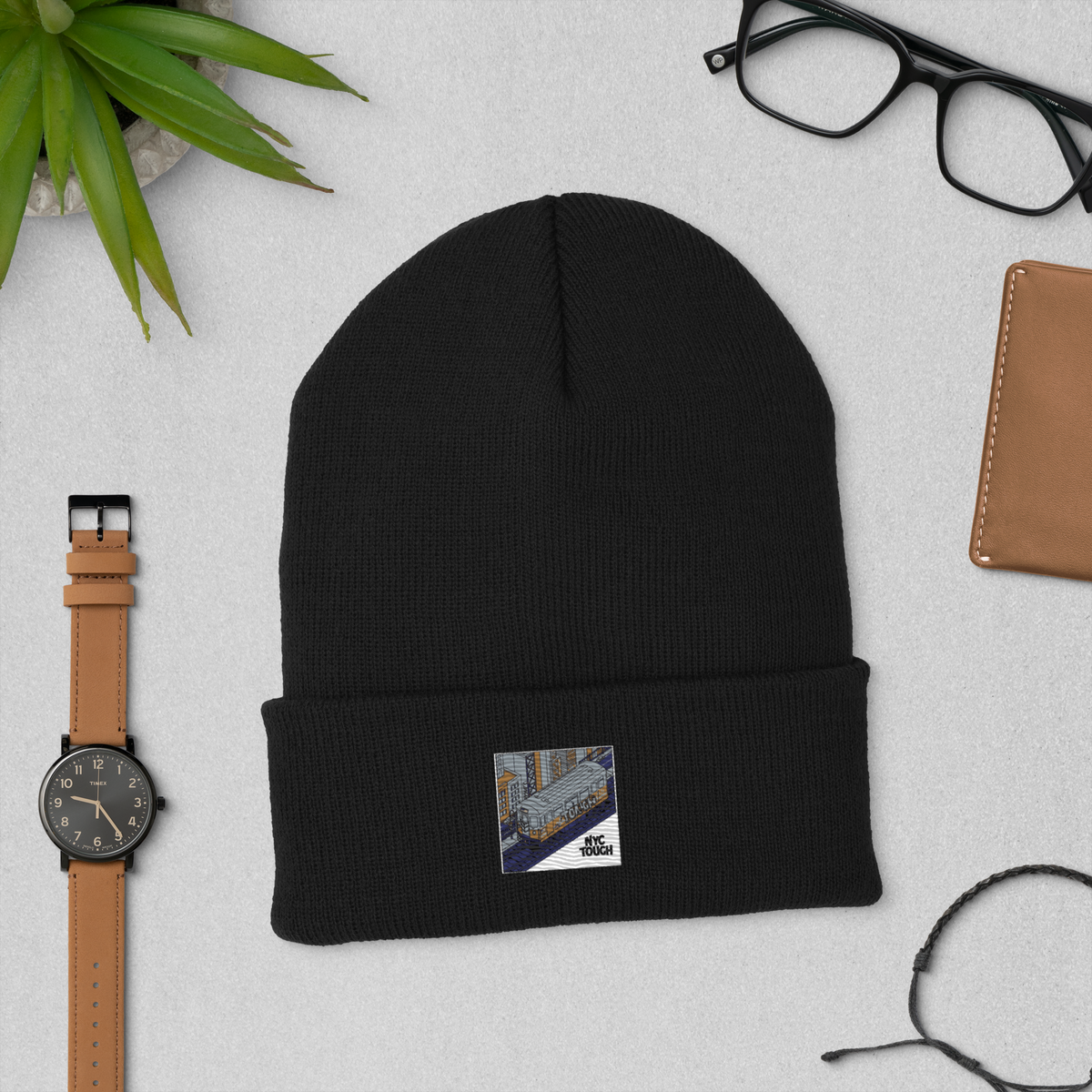 Cozy Embroidered Cuffed Beanie - Winter Warmth &amp; Style